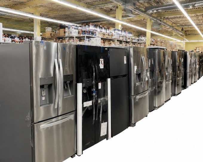Stainless steel refrigerators and home appliances in stock