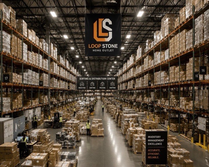 Well-stocked distribution center supplying 123 Building